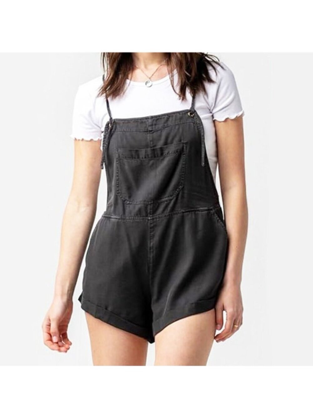 Billabong OFF BLACK Women's Wild Pursuit Short Overall Size Small